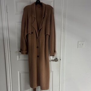 Long Brown Fleece Maxi Cardi